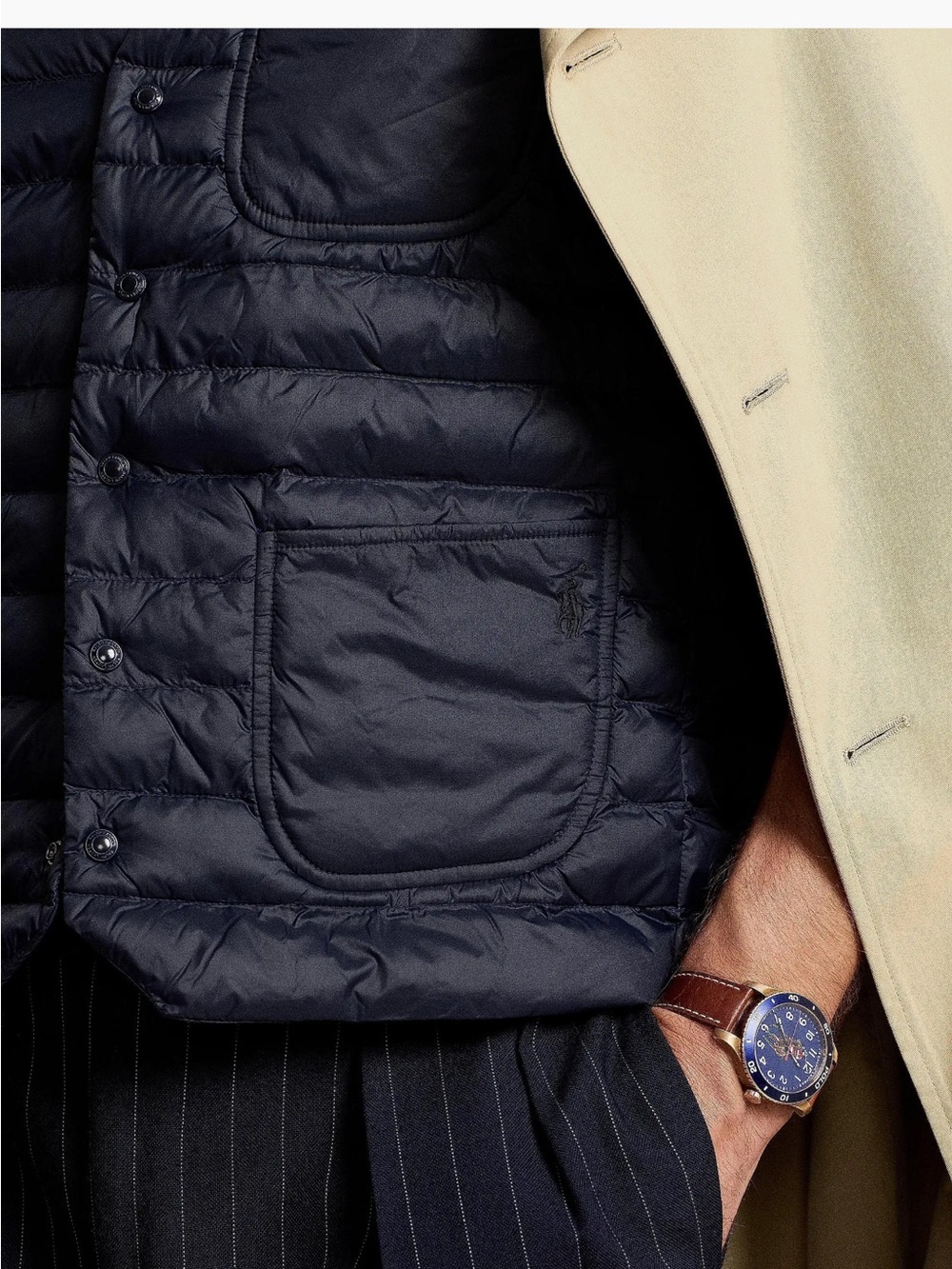 Ralph Lauren Navy Quilted Down Vest - Picture 3 of 10